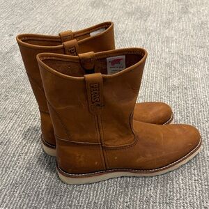 Red Wing 866 PECOS Traction Tred 9” Leather Brown Men’s Pull-On Work Boots